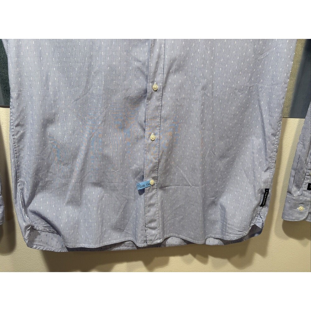 Scotch & Soda My Favorite Dress Shirt L Blue Stripes Long Sleeve Button Up - Picture 13 of 16